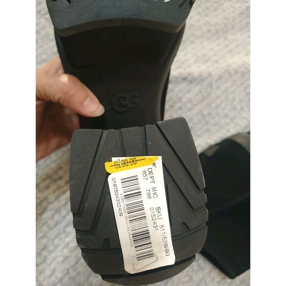 Ugh Suede Leather Heeled Platform Boots Black Size 9 Y2K Grunge Goth - Picture 10 of 10